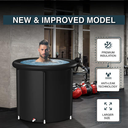 Φ80*75 PVC Ice Bath Tub All Black Plus