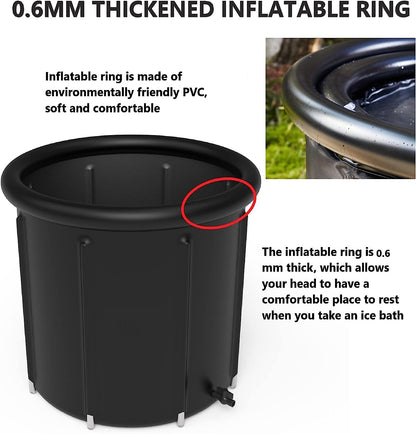 Φ80*75 PVC Ice Bath Tub All Black Plus